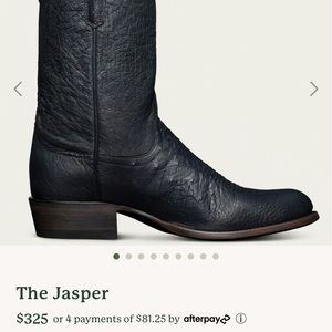 Tecovas Gunpowder Jasper 100% smooth ostrich 12D